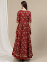 2pc. Red Maternity Anarkali Suit
