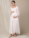 White Maternity Maxi Dress