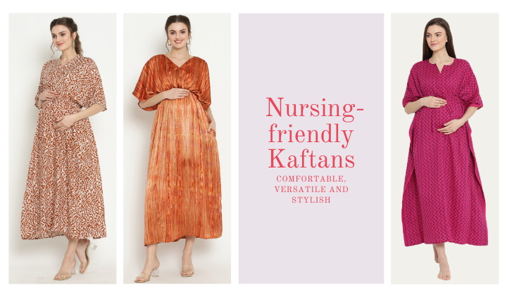 Bimba Nursing Kaftan Mit Frontknöpfen – Baumwoll-Nachthemd Für Schwangere, Perfekt Als Baby-Shower-Geschenk