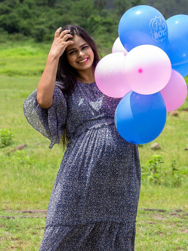 Smocked Maternity Maxi Dress