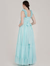 2 in 1 Blue Maternity Photoshoot Gown with Detachable Train
