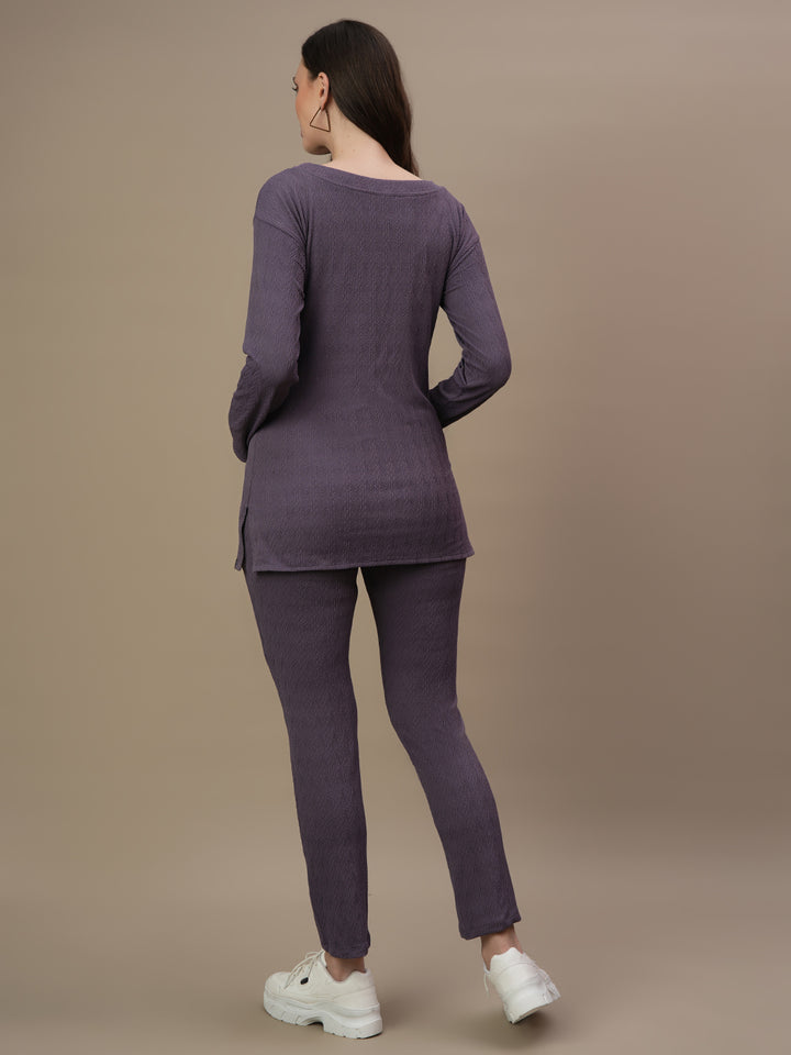 2pc. Maternity Jacquard Top + Leggings Set - Winter