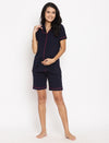 Maternity Night Suit Shorts Set- Navy Blue