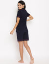 Maternity Night Suit Shorts Set- Navy Blue