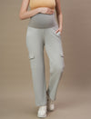 2pc. Maternity Waffle Hoodie Top + Straight Fit Pants Set