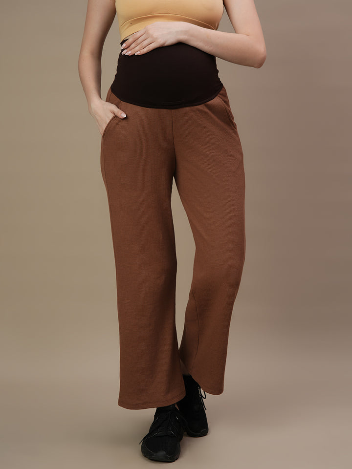 2pc. Maternity Waffle Top + Wide-Leg Pants Set