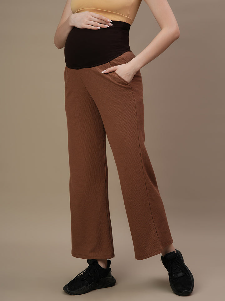 2pc. Maternity Waffle Top + Wide-Leg Pants Set