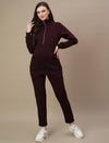 Winter Fleece Maternity Co-ord Set- Wine Berry