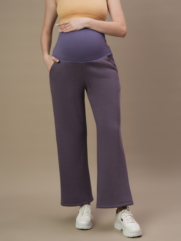 2pc. Maternity Winter Top & A-line Pants Set