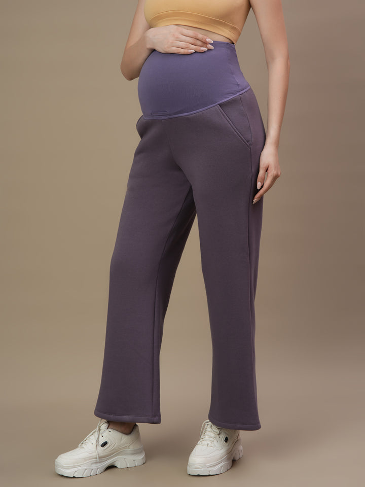 2pc. Maternity Winter Top & A-line Pants Set