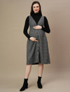 2pc. Woolen Maternity Dungaree Dress