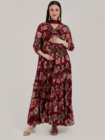 2pc. Maternity Anarkali Dress with Dupatta