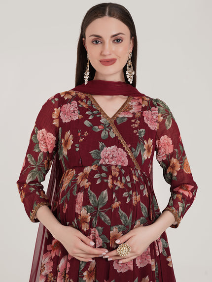 2pc. Maternity Anarkali Dress with Dupatta