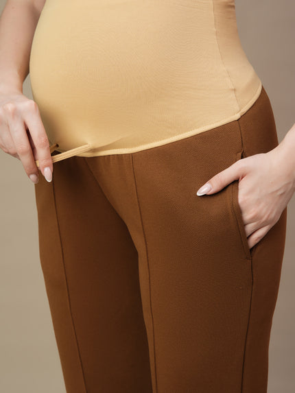 2pc. Maternity Winter Set, Collar Top & Bootcut Pants