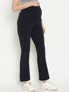 Maternity French Terry Bootcut Pants- Navy Blue