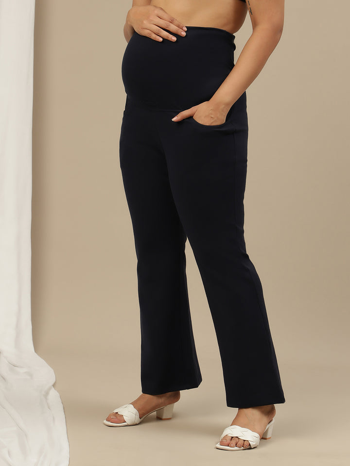 Ultra-Stretch Bootcut Maternity Pants- Blue
