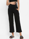 Maternity Wide-Leg Pants (French Terry Lined) - Black