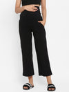 Maternity Wide-Leg Pants (French Terry Lined) - Black