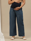 Wide-Leg Maternity Jeans- Dark blue