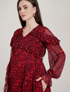 Animal Print Maternity Long Dress