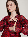 Animal Print Maternity Long Dress