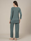 Aqua Green Maternity & Nursing Lounge Pajama Set