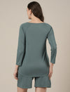 Aqua Green Maternity & Nursing Lounge Shorts Set