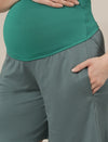 Aqua Green Maternity & Nursing Lounge Shorts Set