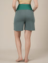 Aqua Green Maternity & Nursing Lounge Shorts Set