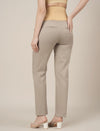 Stretchy Cotton Tapered Fit Maternity Pants-Beige