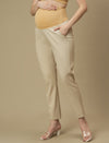Beige Maternity Formal Dress Pants