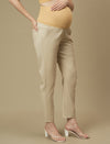 Beige Maternity Formal Dress Pants