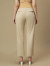 Beige Maternity Straight Trouser Pants