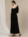 One-Shoulder Maternity Bodycon Dress- Black