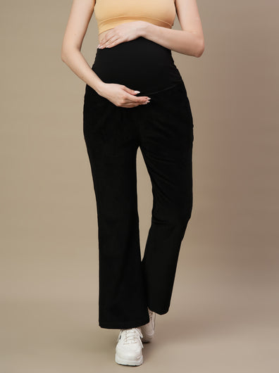 Black Corduroy Maternity Bootcut Pants