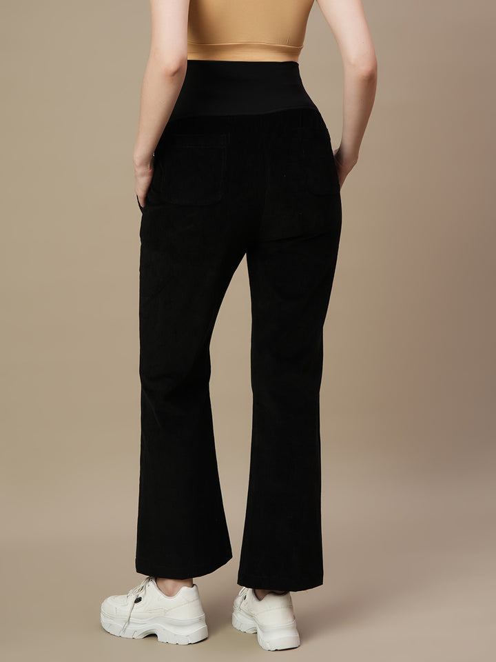 Black Corduroy Maternity Bootcut Pants