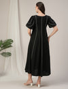 Maternity & Nursing Black Contrast Cotton Maxi Dress