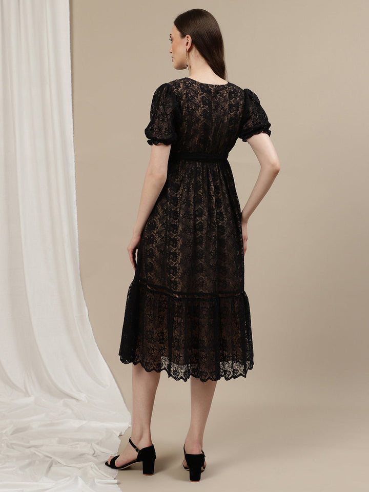 Black Lace Maternity Dress