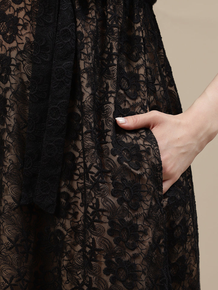 Black Lace Maternity Dress
