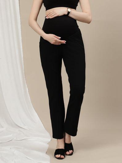 Ultra-Stretch Bootcut Maternity Pants- Black