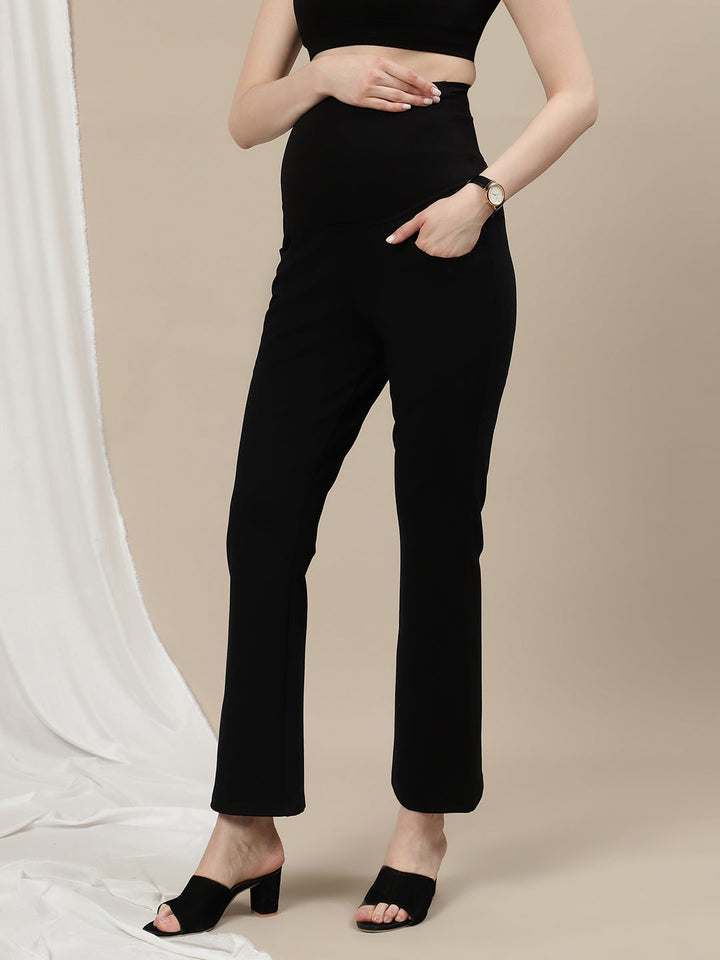Ultra-Stretch Bootcut Maternity Pants- Black