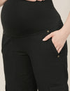 Black Maternity Cotton Cargo Pants