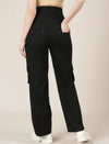 Black Maternity Cotton Cargo Pants
