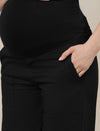Black Maternity Cotton High Rise Shorts