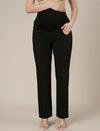 Black Maternity Cotton Straight Pants