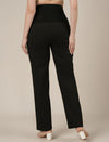 Black Maternity Cotton Straight Pants