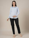 Stretchy Cotton Tapered Fit Maternity Pants-Black