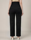 Stretchy Cotton Wide Leg Maternity Pants-Black