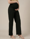 Black Maternity Cotton Wide Leg Pants