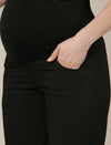 Black Maternity Cotton Wide Leg Pants